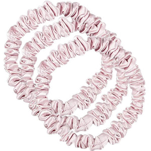 Thin Silk Scrunchies - Pink - Set of Three - Dilly's Collections - Hair Beauty and Lifestyle Products Australia