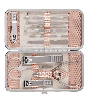 Manicure Pedicure Set - Rose Gold Metallic Case - Dilly's Collections - Hair Beauty and Lifestyle Products Australia