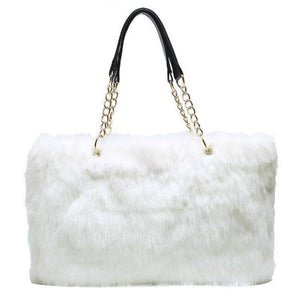 Handbag - White - Faux Fur - Dilly's Collections - Hair Beauty and Lifestyle Products Australia