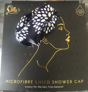 Drops Print Shower Cap - Microfibre lined - Extra Large - Dilly's Collections - Hair Beauty and Lifestyle Products Australia