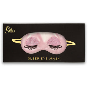 Eye Mask With Glitter Eye Lashes - 100% Mulberry Silk - Pink - Dilly's Collections -  Hair Beauty and Lifestyle Products Australia
