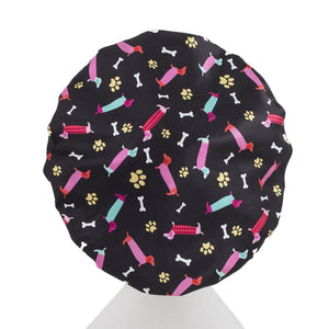 Dogs Print Shower Cap - Microfibre Lined - Small to Medium - Dilly's Collections - Hair Beauty and Lifestyle Products Australia