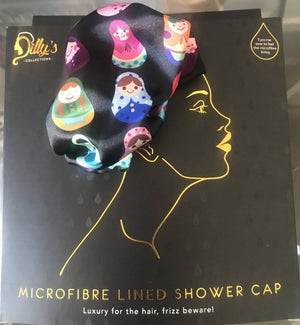 Babushka Print Shower Cap - Small to Medium - Microfibre Lined - Dilly's Collections - Hair Beauty and Lifestyle Products Australia