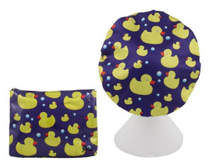 Duck Print Shower Cap and matching Cosmetic Bag  - Dilly's Collections -  Hair Beauty and Lifestyle Products Australia