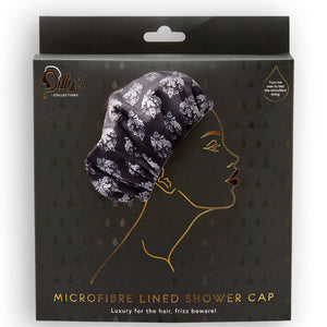 Damask Print Shower Cap - Microfibre Lined - Standard Size - Dilly's Collections - Hair Beauty and Lifestyle Products Australia