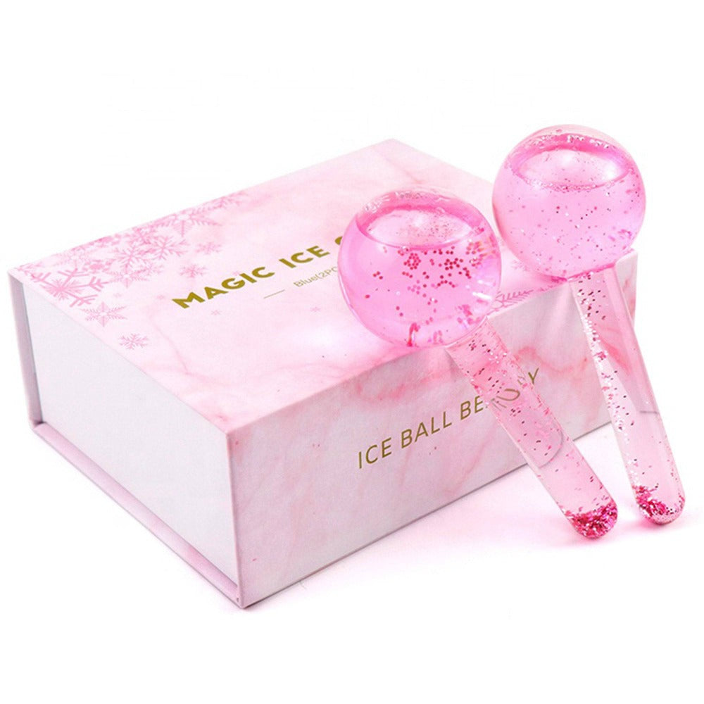 Ice Globe Facial Massager - Set of 2 - Pink - Dilly's Collections -  Hair Beauty and Lifestyle Products Australia
