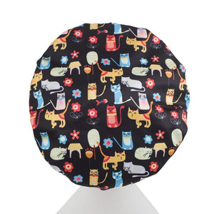 Shower Cap for Toddlers Ages 1 - 3 - Cat Print - Microfibre Lined - Dilly's Collections -  Hair Beauty and Lifestyle Products Australia
