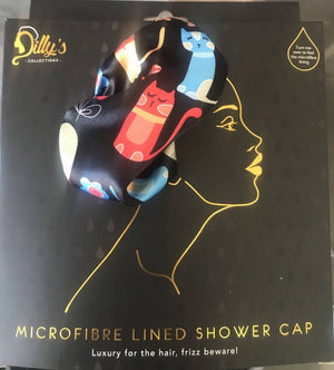 Shower Cap for Toddlers Ages 1 - 3 - Cat Print - Microfibre Lined - Dilly's Collections -  Hair Beauty and Lifestyle Products Australia