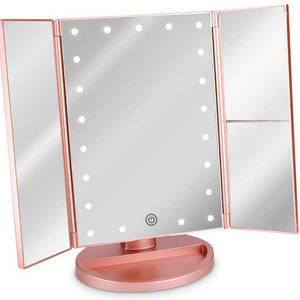 Tri-Fold Vanity Mirror - Rose Gold - Dilly's Collections -  Hair Beauty and Lifestyle Products Australia
