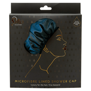 Black Shower Cap - Microfibre lined - Dilly's Collections - Hair Beauty and Lifestyle Products Australia