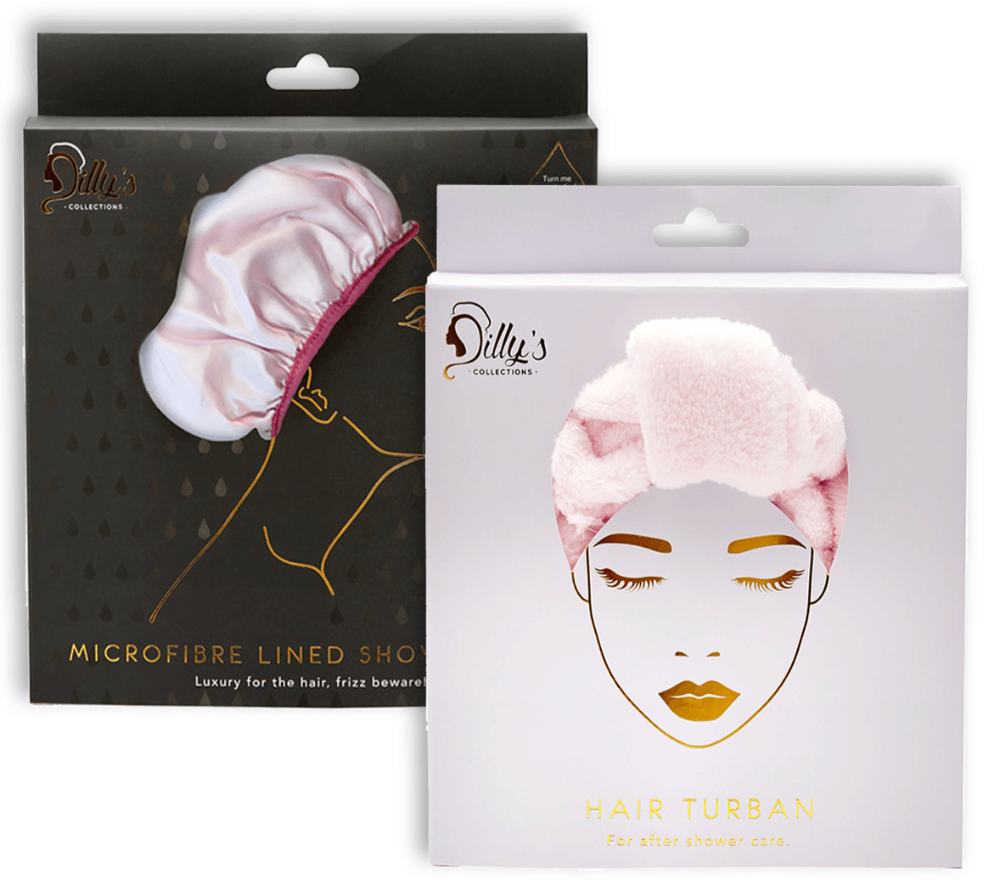 Shower Cap and Hair Turban - Pink - Travel Pack - Dilly's Collections -  Hair Beauty and Lifestyle Products Australia