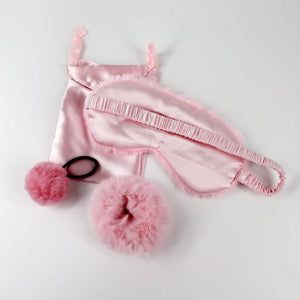 Pink Lovers Beauty Set - Eye Mask, Scrunchie & Hair Tie - Dilly's Collections -  Hair Beauty and Lifestyle Products Australia