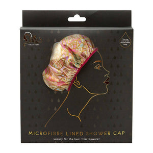 Leaf Print Shower Cap - Microfibre Lined - Dilly's Collections - Hair Beauty and Lifestyle Products Australia