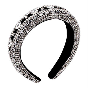 Headband - Black Velvet with Rhinestones - Padded - Dilly's Collections -  Hair Beauty and Lifestyle Products Australia