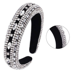 Headband - Black Velvet with Rhinestones - Padded - Dilly's Collections -  Hair Beauty and Lifestyle Products Australia