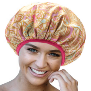 Leaf Print Shower Cap - Microfibre Lined - Dilly's Collections -  Hair Beauty and Lifestyle Products Australia