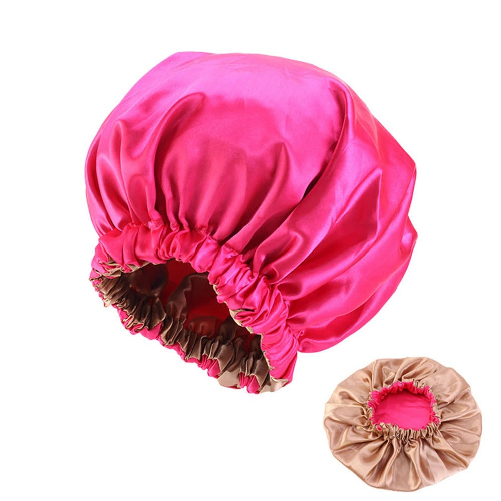 Sleeping Cap - Extra Large - Pink Satin Double Lined & Reversible - Dilly's Collections -  Hair Beauty and Lifestyle Products Australia