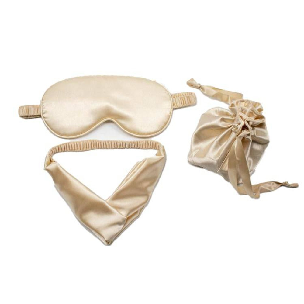 Headband and Eye Mask Gift Set - Cream Satin - Dilly's Collections -  Hair Beauty and Lifestyle Products Australia