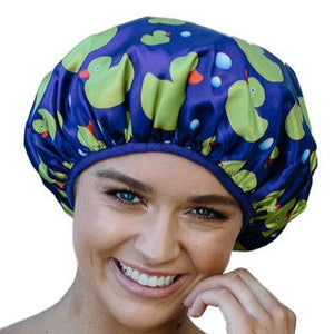 Duck Print Shower Cap - Microfibre Lined - Standard Size - Dilly's Collections - Hair Beauty and Lifestyle Products Australia