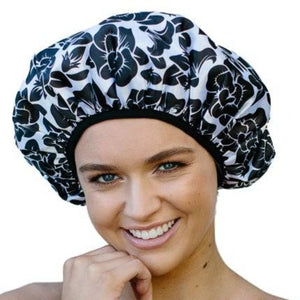 Floral Print Shower Cap - Microfibre Lined - Standard Size - Dilly's Collections - Hair Beauty and Lifestyle Products Australia