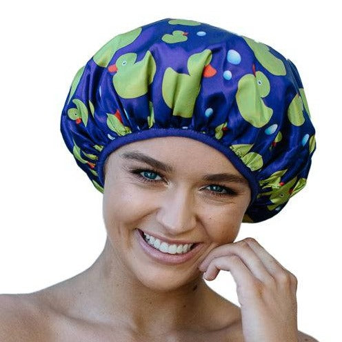 Shower Cap - Duck Print - Extra Large - Microfibre Lined - Dilly's Collections - Hair Beauty and Lifestyle Products Australia