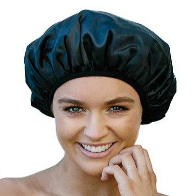 Shower Cap - Microfibre Lined - Extra Large - Black - Dilly's Collections -  Hair Beauty and Lifestyle Products Australia