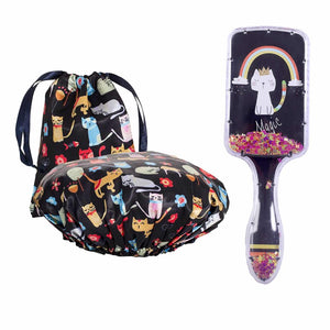 Shower Cap and Hair Brush - Cat Lovers Gift Set - Dilly's Collections -  Hair Beauty and Lifestyle Products Australia