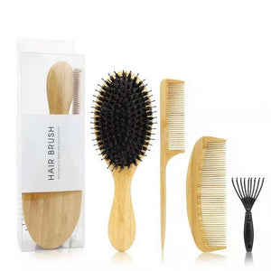 Hair Brush and Comb Set - Bamboo Boar Bristle - Dilly's Collections -  Hair Beauty and Lifestyle Products Australia