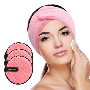 Headband & Make-Up Remover Pad x 3-Pack - Pink - Dilly's Collections -  Hair Beauty and Lifestyle Products Australia