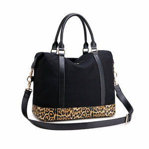 Weekender Bag - Black & Leopard Print - Dilly's Collections -  Hair Beauty and Lifestyle Products Australia