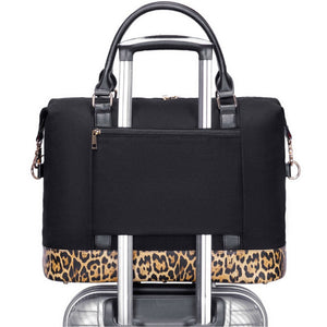 Weekender Bag - Black & Leopard Print - Dilly's Collections - Hair Beauty and Lifestyle Products Australia