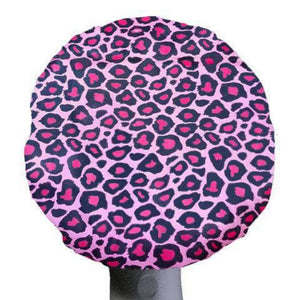 Pink Leopard Shower Cap - Microfibre Lined - Standard Size- Dilly's Collections - Hair Beauty and Lifestyle Products Australia