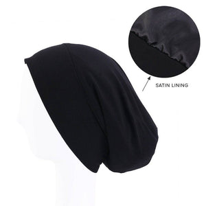 Sleeping Cap - Black - Bamboo - Satin Lined - Dilly's Collections -  Hair Beauty and Lifestyle Products Australia