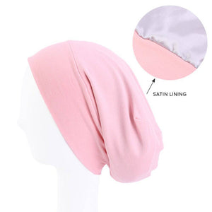Sleeping Cap -  Pink - Bamboo & Satin Lined - Dilly's Collections -  Hair Beauty and Lifestyle Products Australia