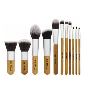 Makeup Brush Set - 11 Brushes - Bamboo - Dilly's Collections -  Hair Beauty and Lifestyle Products Australia