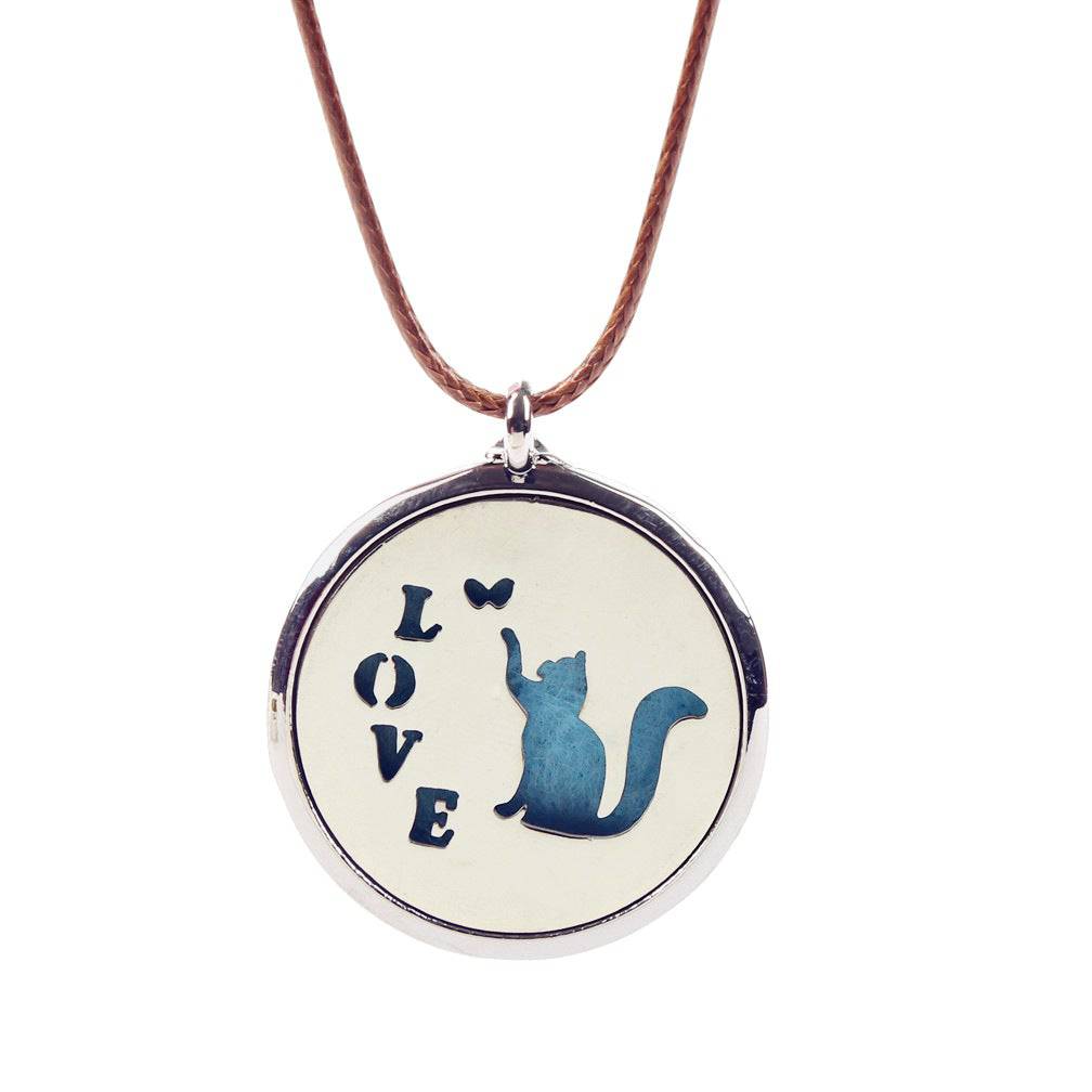 Necklace - Cat Locket - Platinum Plated - Dilly's Collections -  Hair Beauty and Lifestyle Products Australia