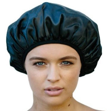 Black Shower Cap - Microfibre lined - Dilly's Collections -  Hair Beauty and Lifestyle Products Australia