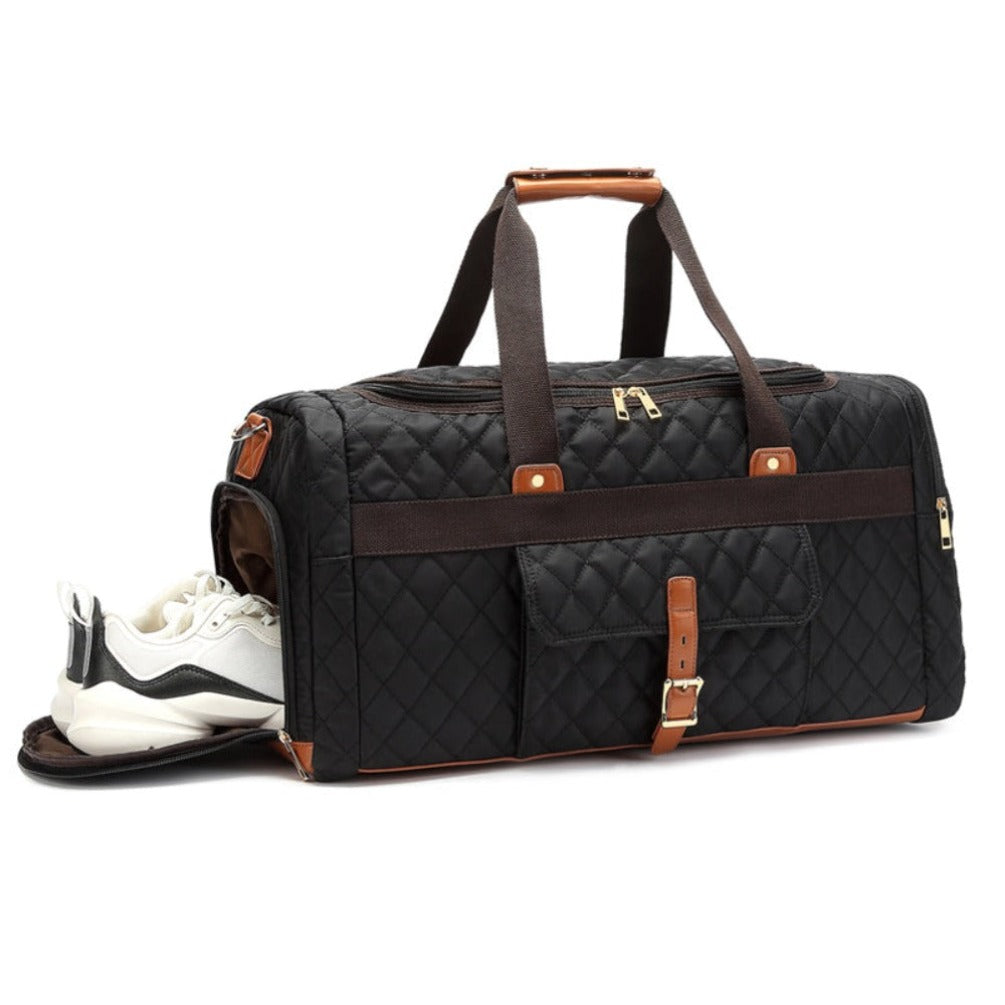 Duffle Bag with Shoe Storage - Unisex - Black - Dilly's Collections - Hair Beauty and Lifestyle Products Australia
