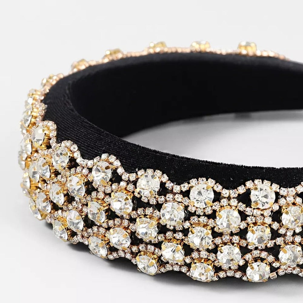 Crystal Gold Rhinestone Headband - Dilly's Collections - Hair Beauty and Lifestyle Products Australia