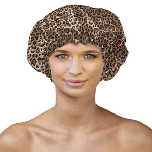 Sleeping Cap - Leopard Print Satin - Dilly's Collections -  Hair Beauty and Lifestyle Products Australia