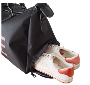 Duffle Bag with Shoe Storage - Black 'Love' - Dilly's Collections - Hair Beauty and Lifestyle Products Australia
