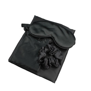 Black Satin Sleep Set - Ultimate Indulgence for Beauty Sleep - Dilly's Collections - Hair Beauty and Lifestyle Products Australia