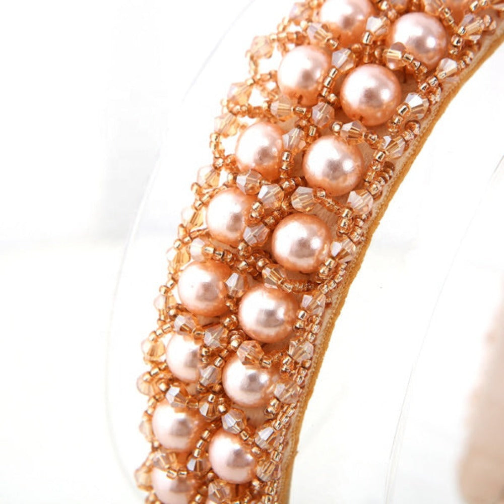 Headband - Gold Rhinestones and Pearls - Hair Beauty and Lifestyle Products Australia