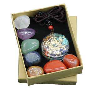 Polished Gemstone Collection Gift Box and Amulet Necklace - Dilly's Collections - Hair Beauty and Lifestyle Products