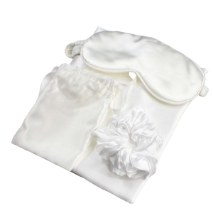 Satin Sleep Set - Pillow Case, Eye Mask & Scrunchie - White - Dilly's Collections - Hair Beauty and Lifestyle Products Australia